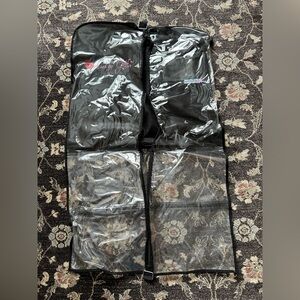 KISSED BY GLITTER Black Fabric & Clear Plastic Garment Bag with Zipper